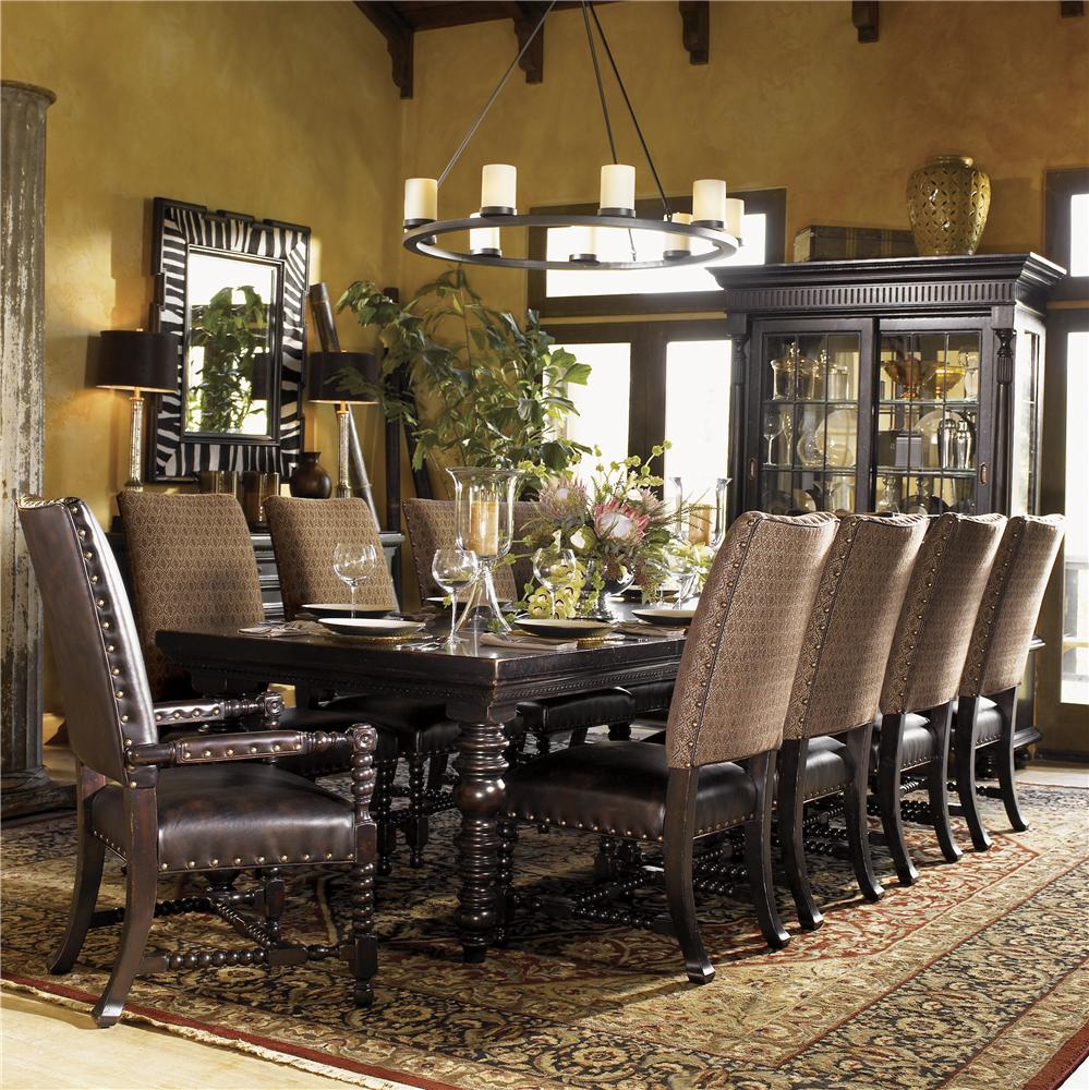 Tommy Bahama Home Kingstown 619 877 Pembroke Rectangular Dining Table with Turned Legs Wayside Furniture Mattress Dining Tables
